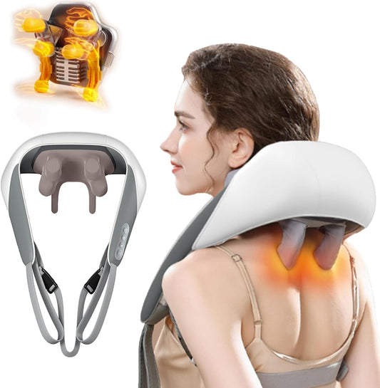 Massagers for Neck and Shoulder with Heat, Neck Massager, Shiatsu Neck and Back Massager with Heat, Electric Shoulder Massagers Deep Tissue Kneading, Simulated Manual Massage 5D Large Head