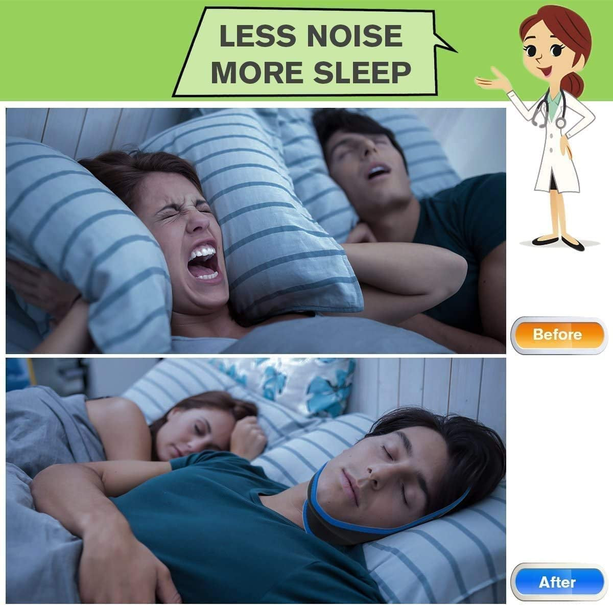 Snoring Solution,Anti Snoring Chin Strap anti Snoring Devices Effective Stop Snoring Chin Strap for Women Men Adjustable Snore Reduction Snore Stopper Chin Straps Advanced Sleep Aids for Better Sleep